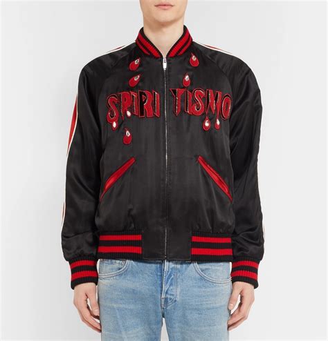 gucci spiritismo bomber jacket|Gucci Spiritismo Silk Bomber Jacket .